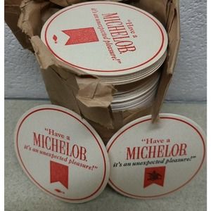 Vtg Michelob Double Sided Cardboard Beer Coasters Lot of 50 plus piece New